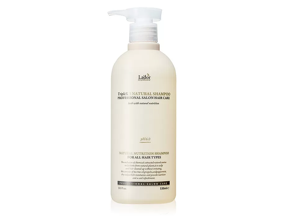 Безсульфатний органічний шампунь із рослинними екстрактами Lador Triplex Natural Shampoo, 530мл - Blush