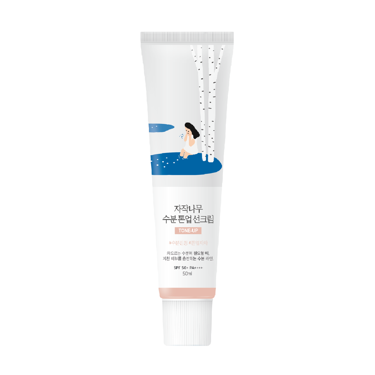Тонувальний сонцезахисний крем з березовим соком ROUND LAB Birch Juice Moisturizing Tone Up Sunscreen 50 ml - Blush