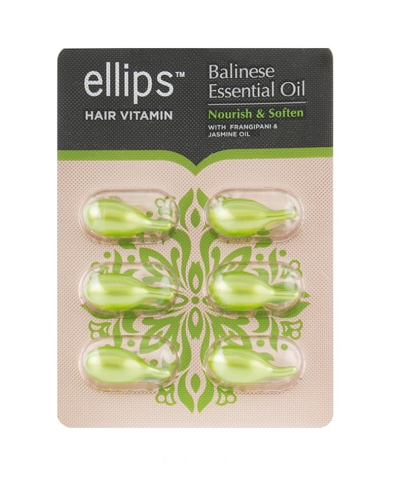 Вітаміни для волосся Ellips Bali Nourish Живлення та пом'якшення Балі з маслом плюмерії та жасмину, 6 шт