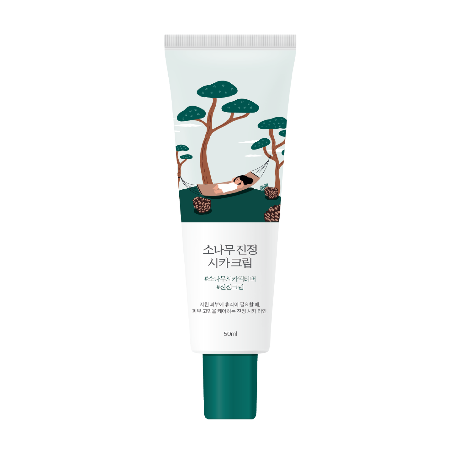 Заспокійливий крем з екстрактом голок сосни ROUND LAB Pine Calming Cica Cream 50 ml - Blush