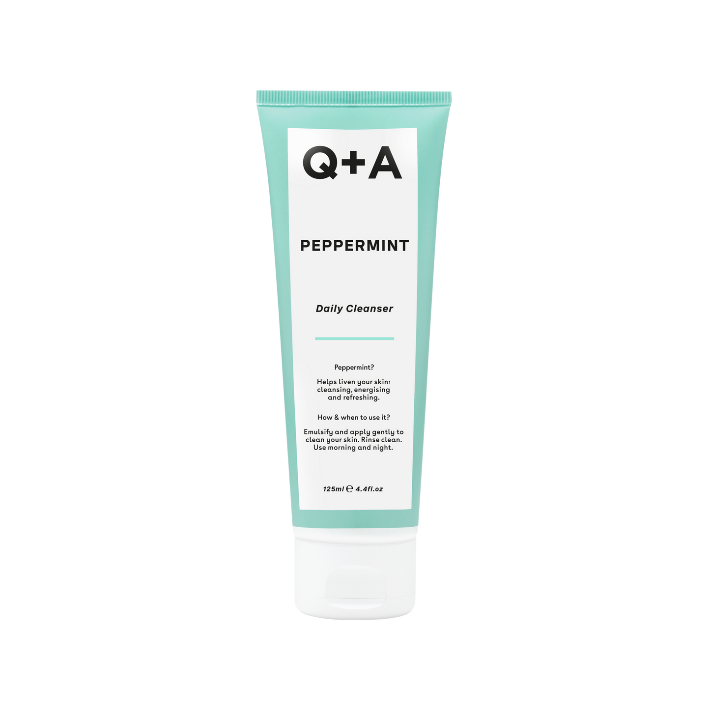 Очищувальний гель для обличчя з м'ятою Q+A Peppermint Daily Cleanser 125ml - Blush