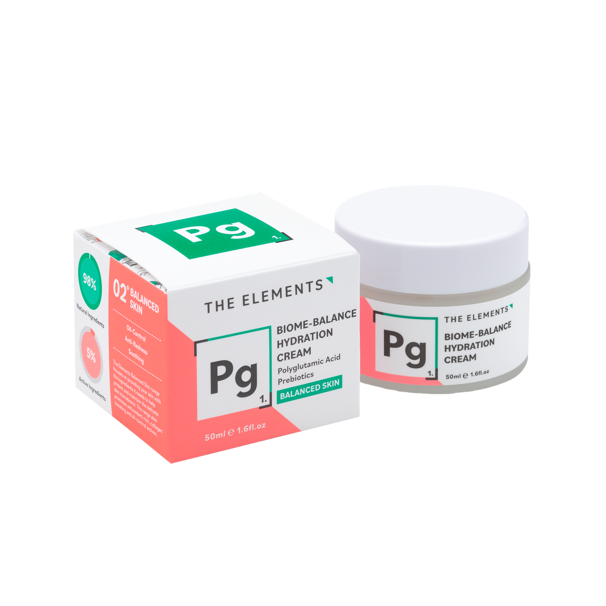 Зволожуючий крем, що балансує мікробіом шкіри The Elements Biome-Balance Hydration Cream 50g - Blush