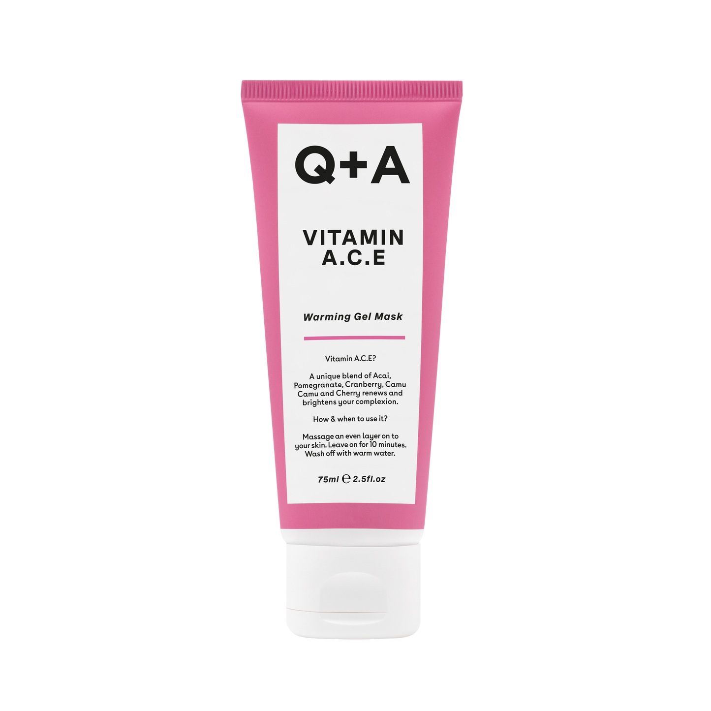 Мультивітамінна маска для обличчя Q+A Vitamin A.C.E. Warming Gel Mask 75ml - Blush