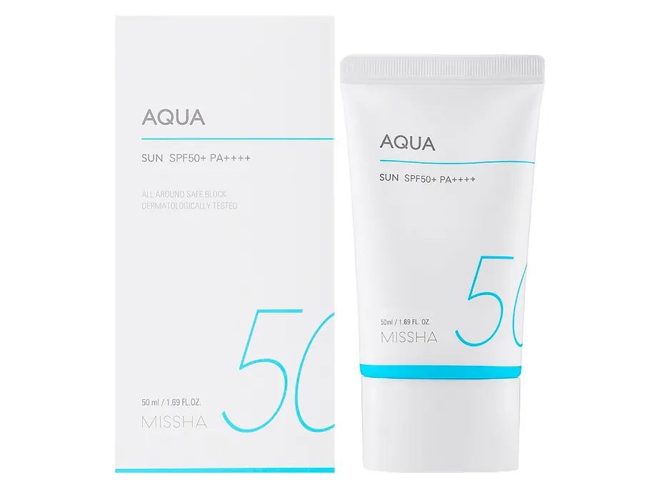 Зволожуючий сонцезахисний крем Missha All Around Safe Block Aqua Sun SPF 50+ PA++++, 50мл - Blush