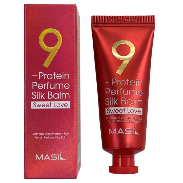 MASIL 9 PROTEIN PERFUME SILK BALM SWEET LOVE 20 ml Незмивний бальзам для захисту волосся з ароматом гібіскуса та троянди, 20мл - Blush