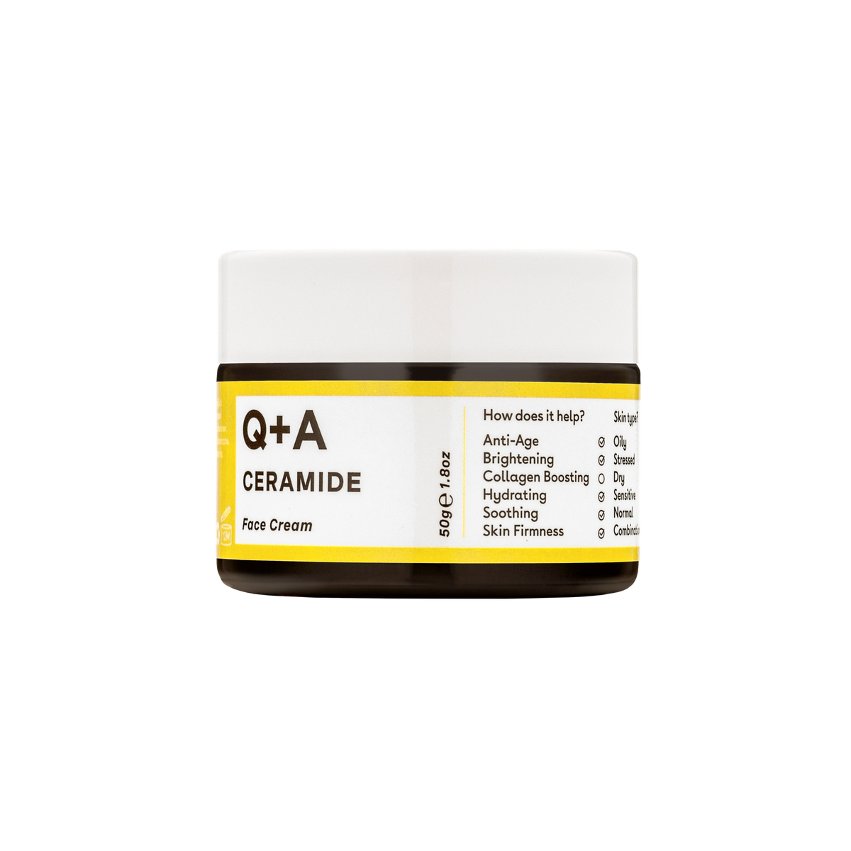 Захисний крем для обличчя з керамідами Q+A Ceramide Cream 50g - Blush