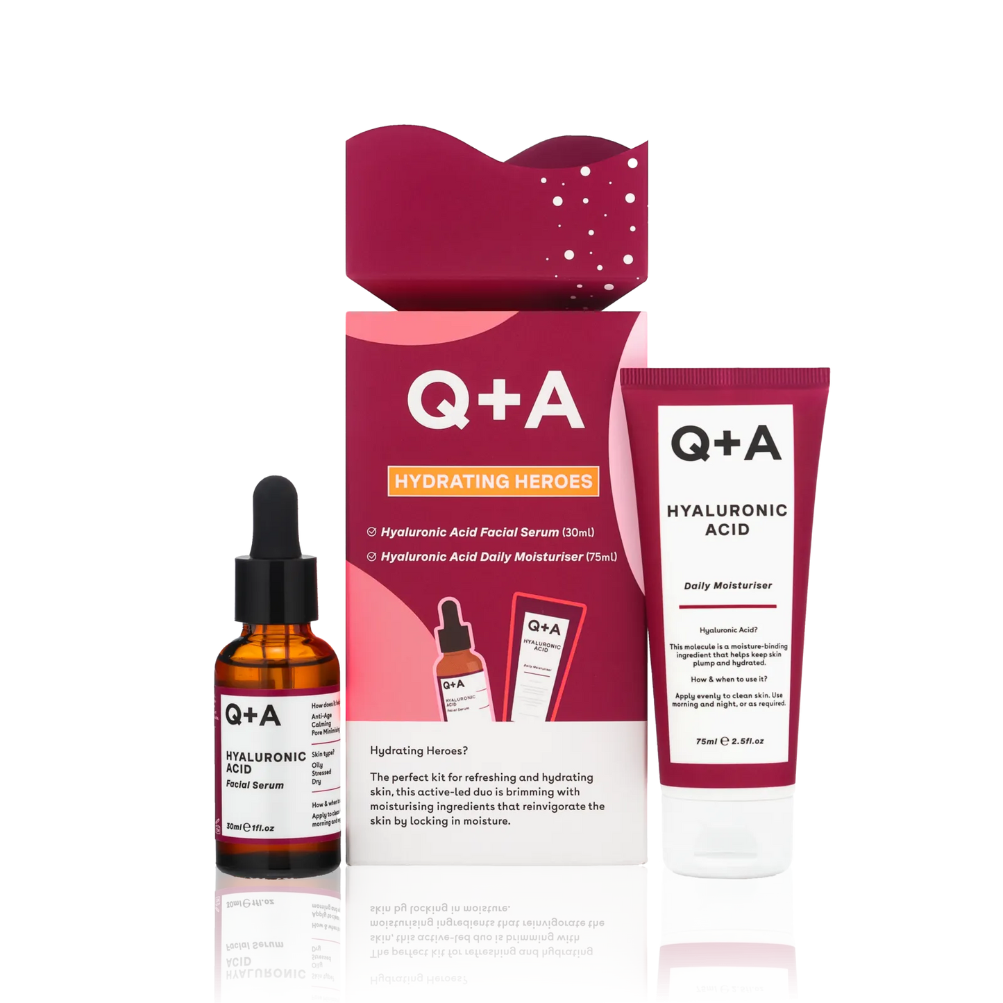 Подарунковий набір для зволоження шкіри Q+A Hydrating Heroes Gift Set - Blush