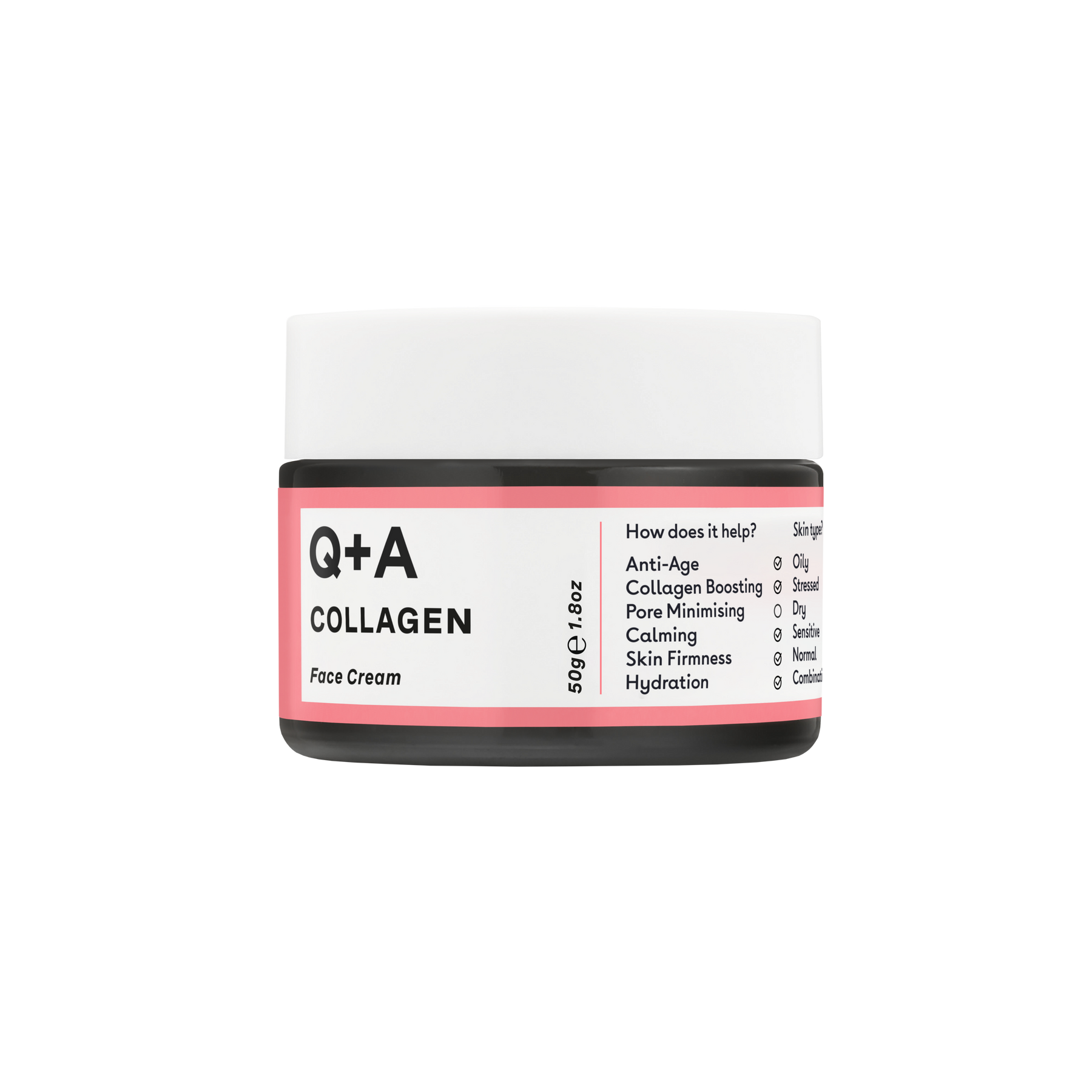 Крем для обличчя з колагеном Q+A Collagen Face Cream 50g - Blush