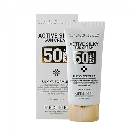 EDI PEEL Active Silky Sun Cream Солнцезащитный крем, содержащий тройной шелковый комплекс и комплекс пептидов, 50 мл