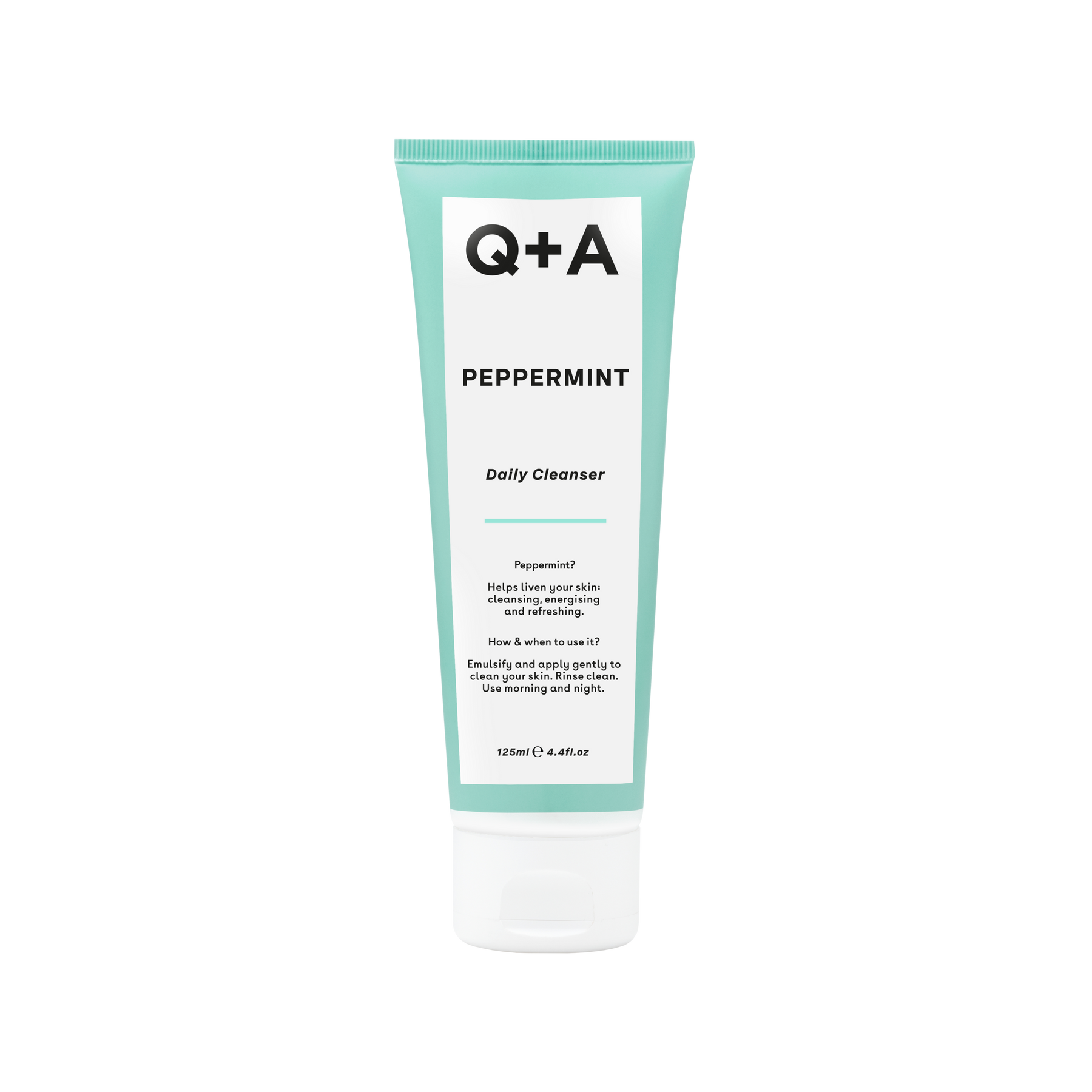 Очищувальний гель для обличчя з м'ятою Q+A Peppermint Daily Cleanser 125ml - Blush