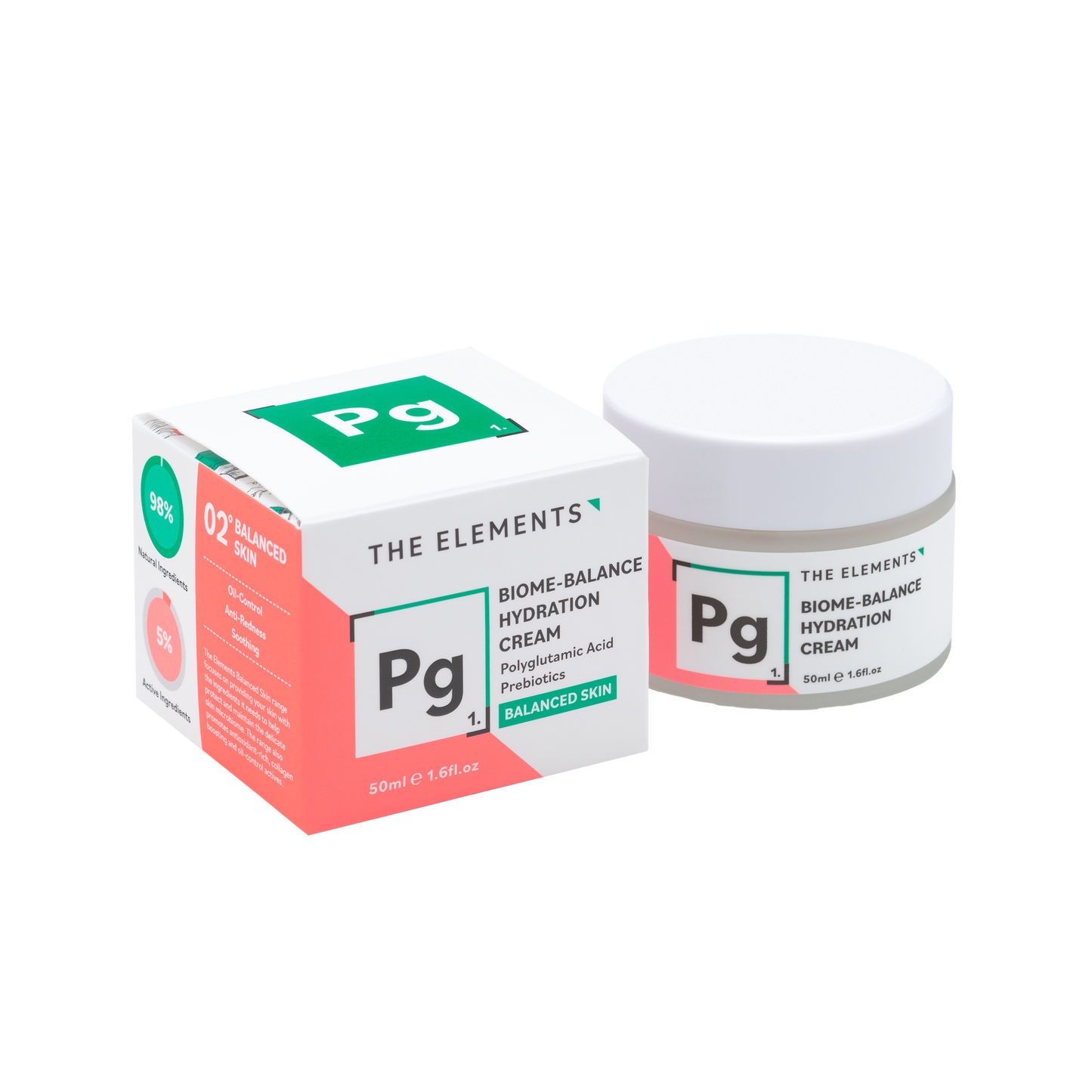 Зволожуючий крем, що балансує мікробіом шкіри The Elements Biome-Balance Hydration Cream 50g - Blush