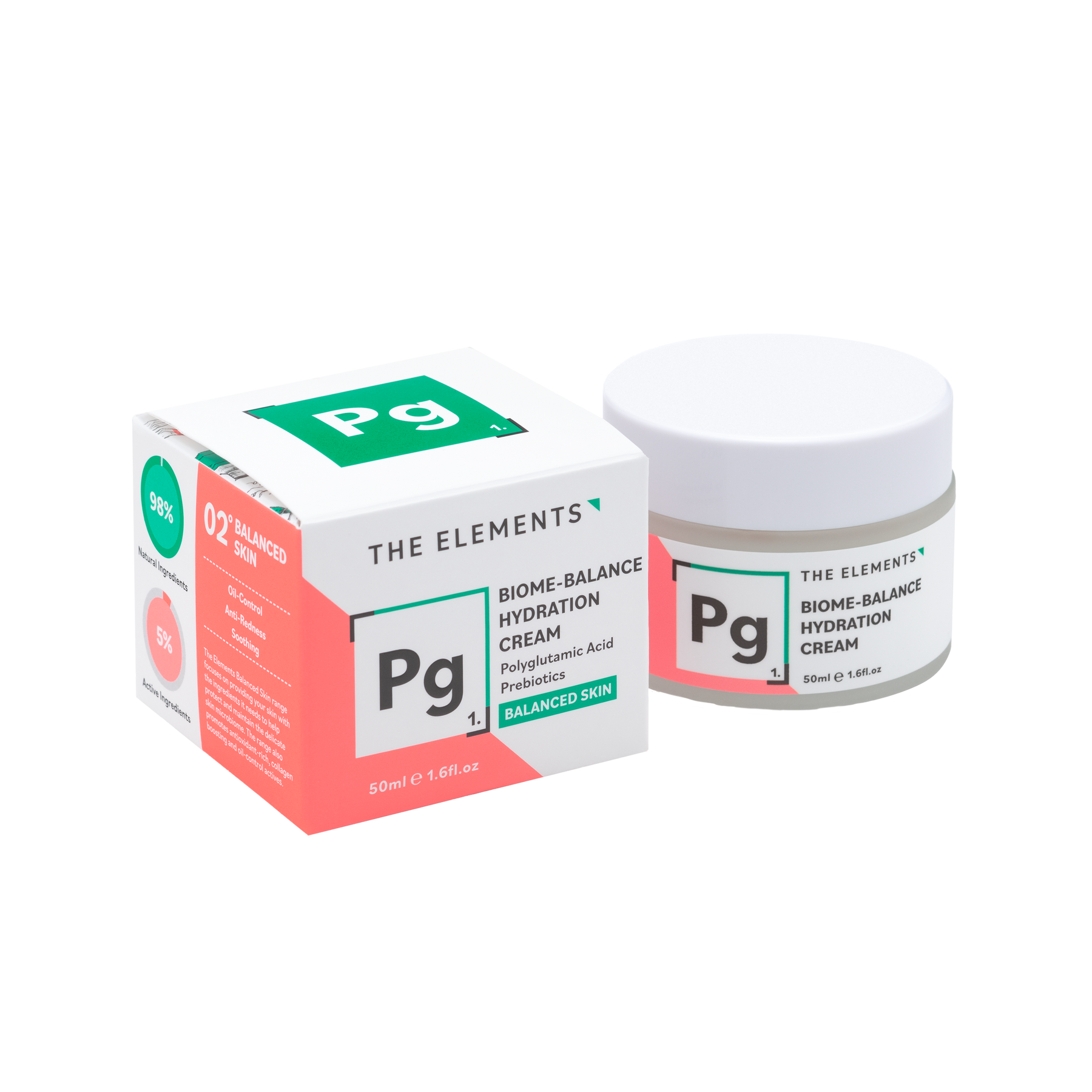 Зволожуючий крем, що балансує мікробіом шкіри The Elements Biome-Balance Hydration Cream 50g - Blush