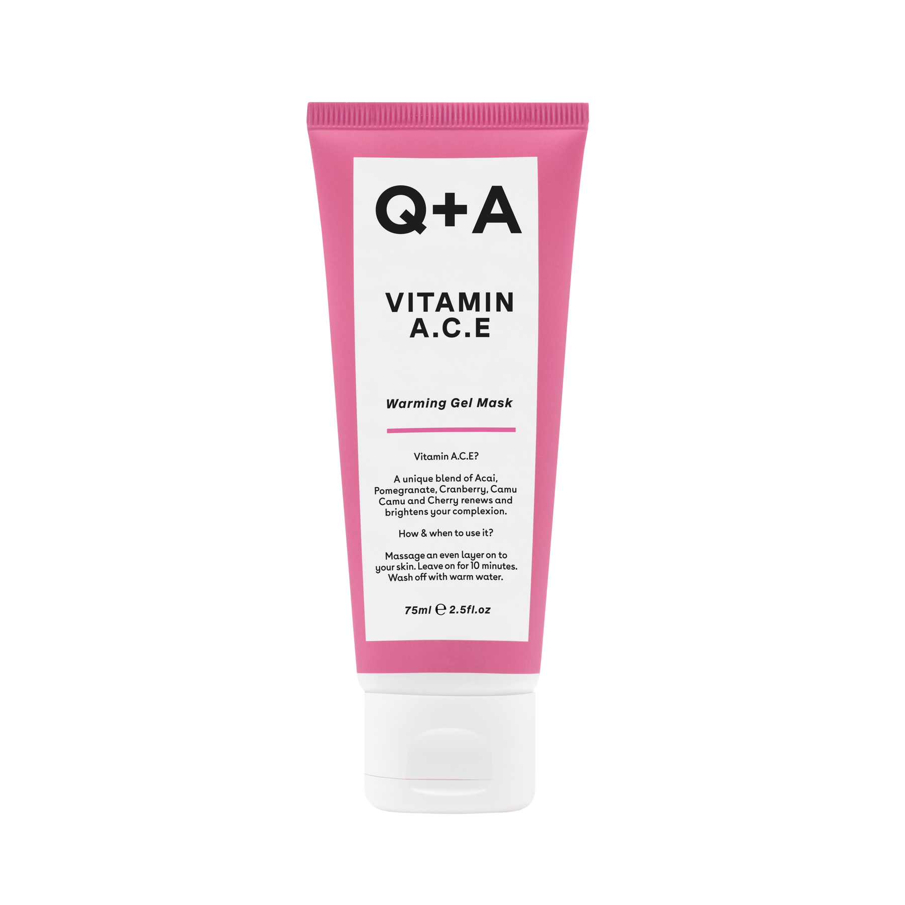 Мультивітамінна маска для обличчя Q+A Vitamin A.C.E. Warming Gel Mask 75ml - Blush