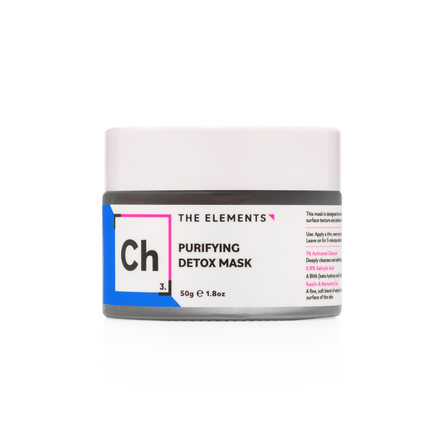 Маска для обличчя "детокс" з активованим вугіллям The Elements Purifying Detox Mask 50g - Blush