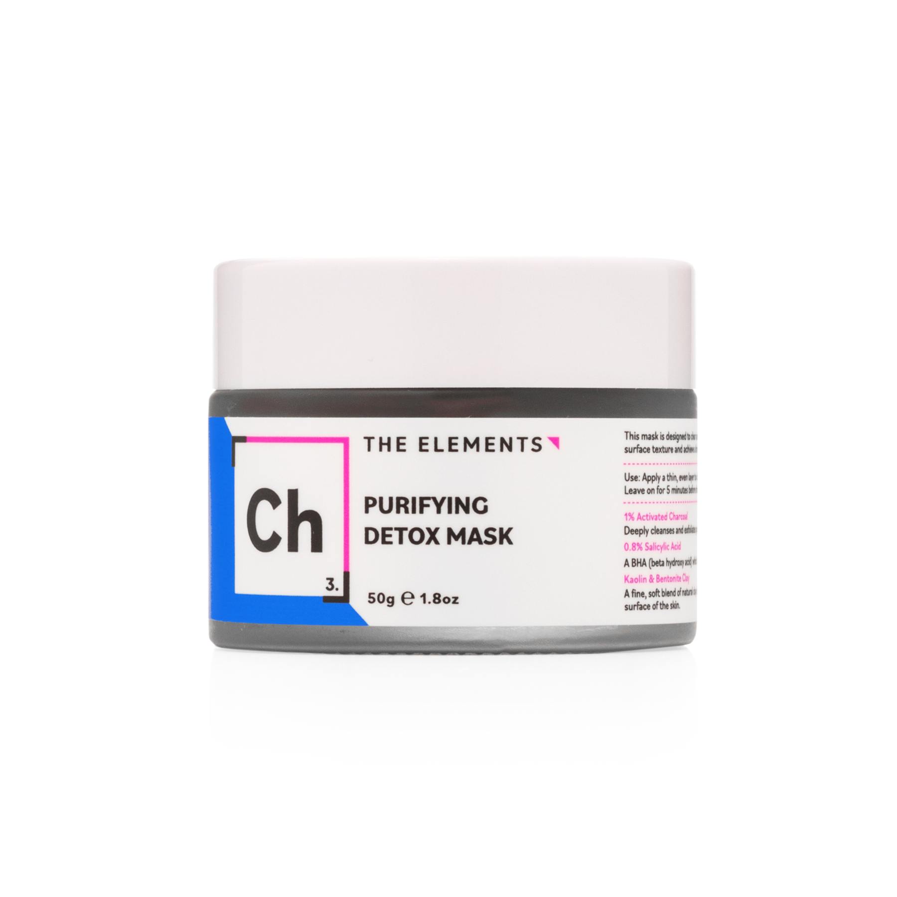 Маска для обличчя "детокс" з активованим вугіллям The Elements Purifying Detox Mask 50g - Blush