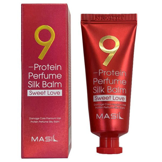 MASIL 9 PROTEIN PERFUME SILK BALM SWEET LOVE 20 ml Незмивний бальзам для захисту волосся з ароматом гібіскуса та троянди, 20мл