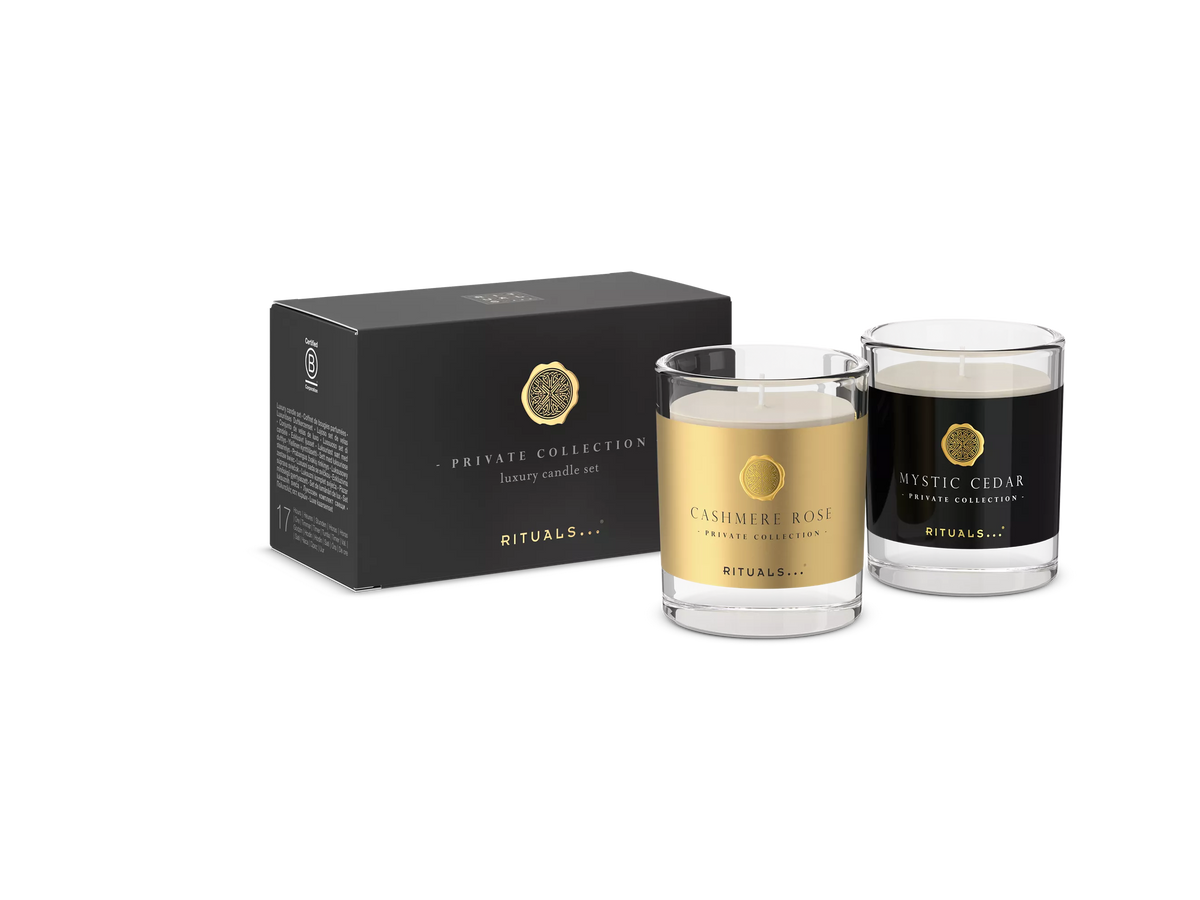 Подарунковий набір свічок з приватної колекції Cashmere Rose & Mystic Cedar